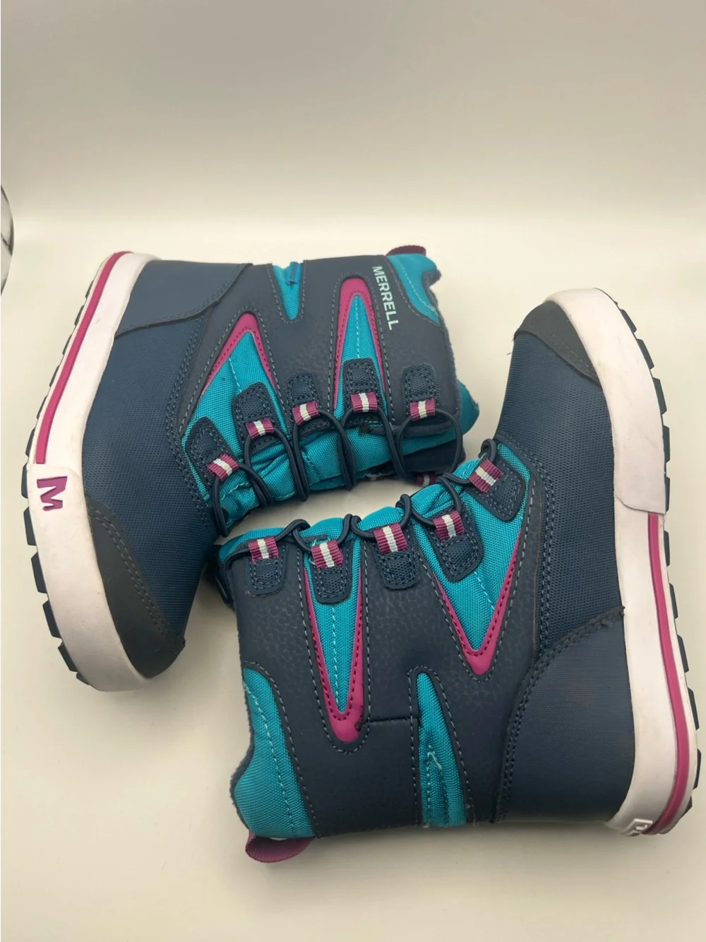 Merrell Snow Bank 3.0 Kids 12 Waterproof Snow Boots Blue Teal Pink